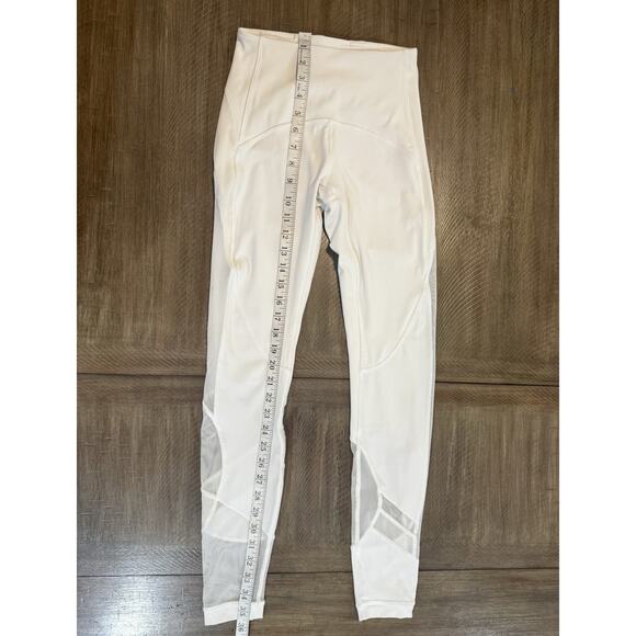 Lululemon Leggings White Clear the Court Tight 28" Size 4 Mesh Vented Logo Pant - Picture 10 of 16